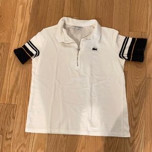 White zippered Lacoste polo
